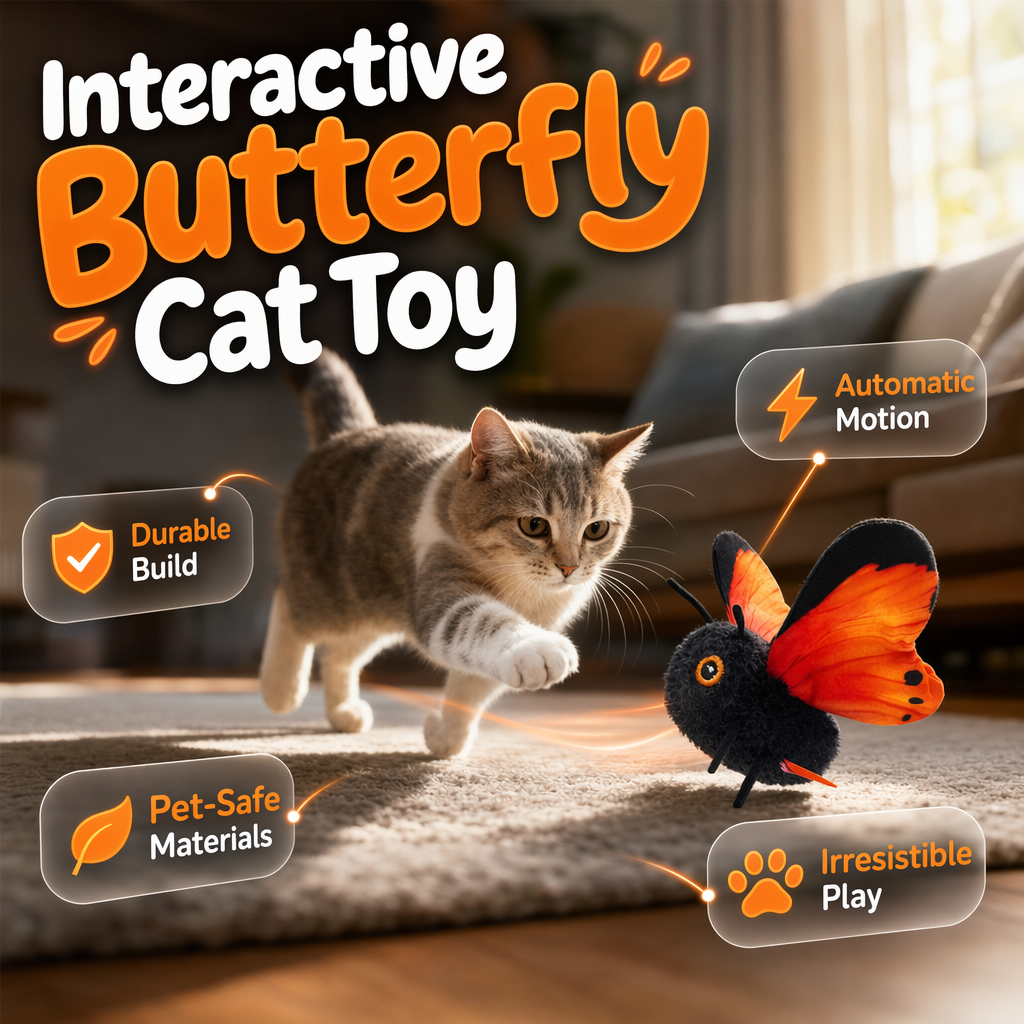 Smart Sensing Automatic Flapping Butterfly Cat Toy