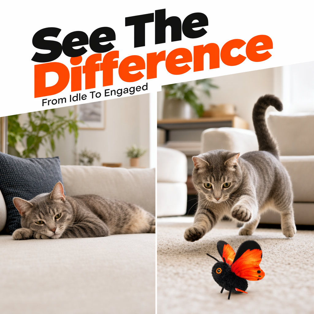 Smart Sensing Automatic Flapping Butterfly Cat Toy