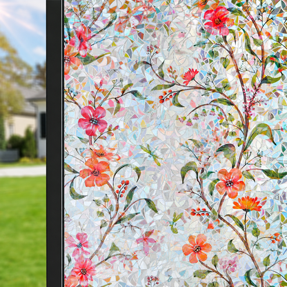 Floral Static Cling Window Film – No Glue, Added Privacy & Cut-to-Fit