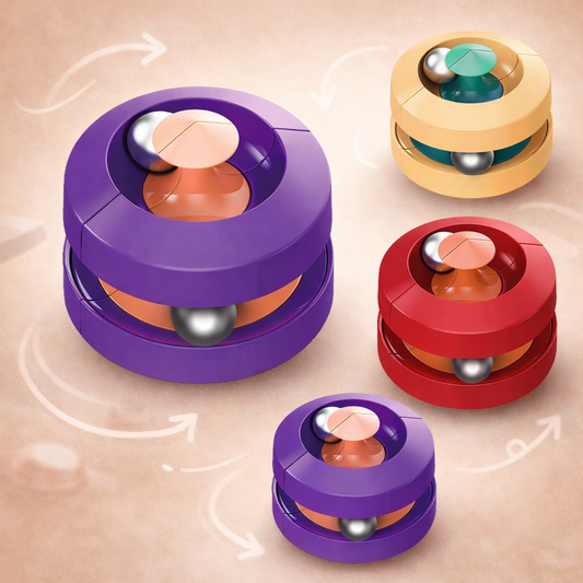 Metal Finger Track Marble Spinner – Infinity Orbit Fidget Toy for Anxiety Relief & Sensory Focus