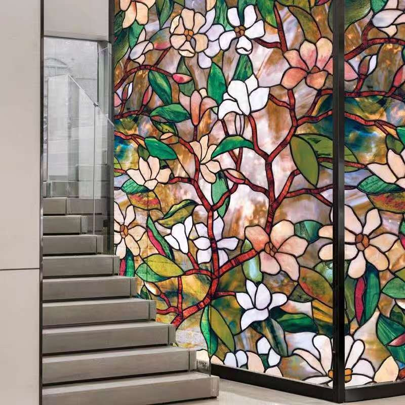 Floral Static Cling Window Film – No Glue, Added Privacy & Cut-to-Fit