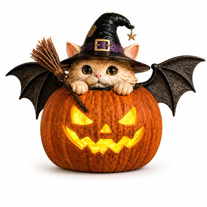 🔥 LIMITED TIME OFFER 🔥 Witch Cat Pumpkin Decoration 50% OFF!!!
