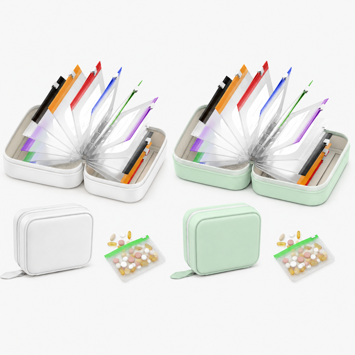 14-Pouch Travel Pill Organizer – Removable Pouches for Pills & Supplements