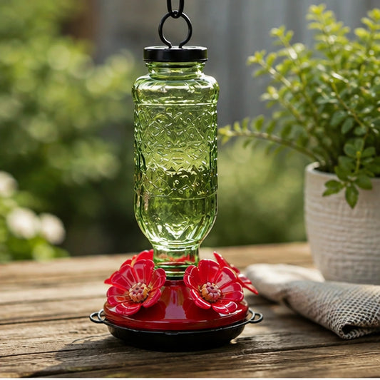 Hummingbird Glass Feeder