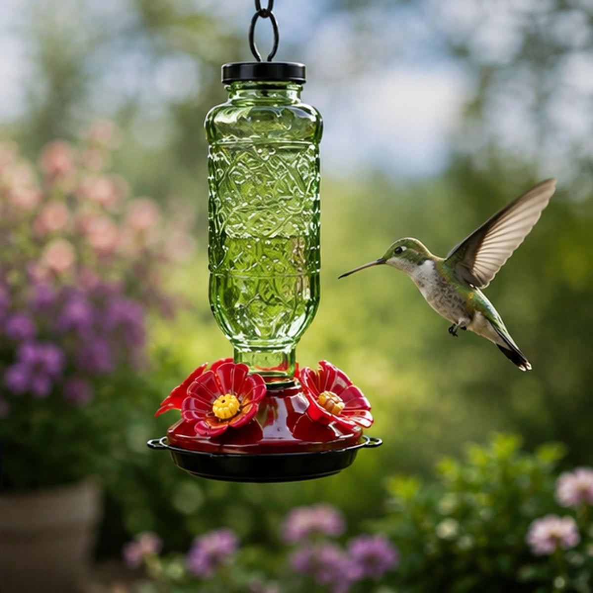 Hummingbird Glass Feeder