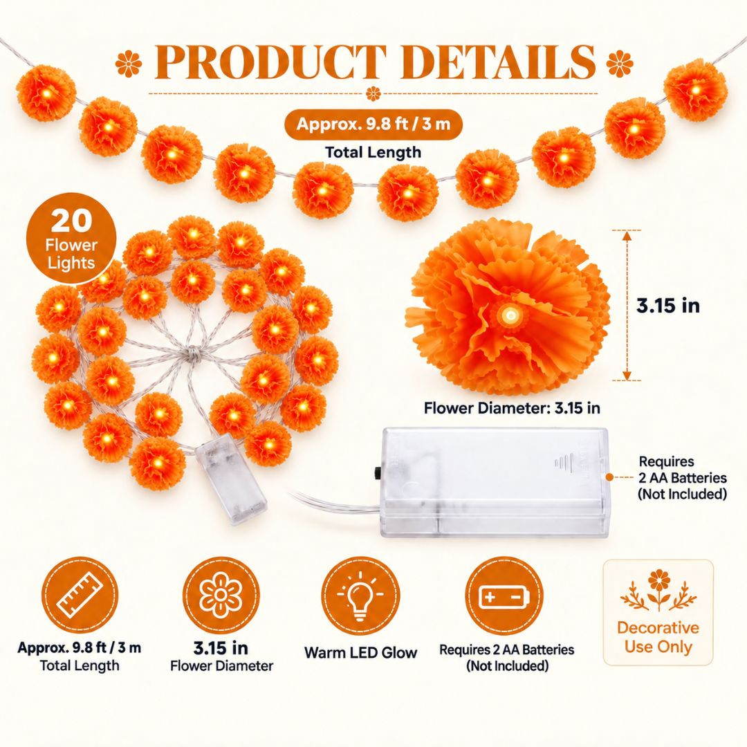 Marigold LED Ofrenda & Memorial Lights